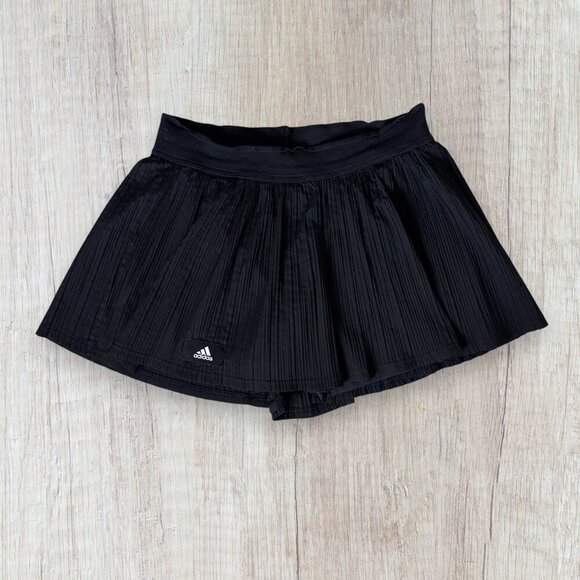 ADIDAS Aero Ready Mini Pleat Pleated Tennis Skirt Skort Black Women's XL - Picture 1 of 8